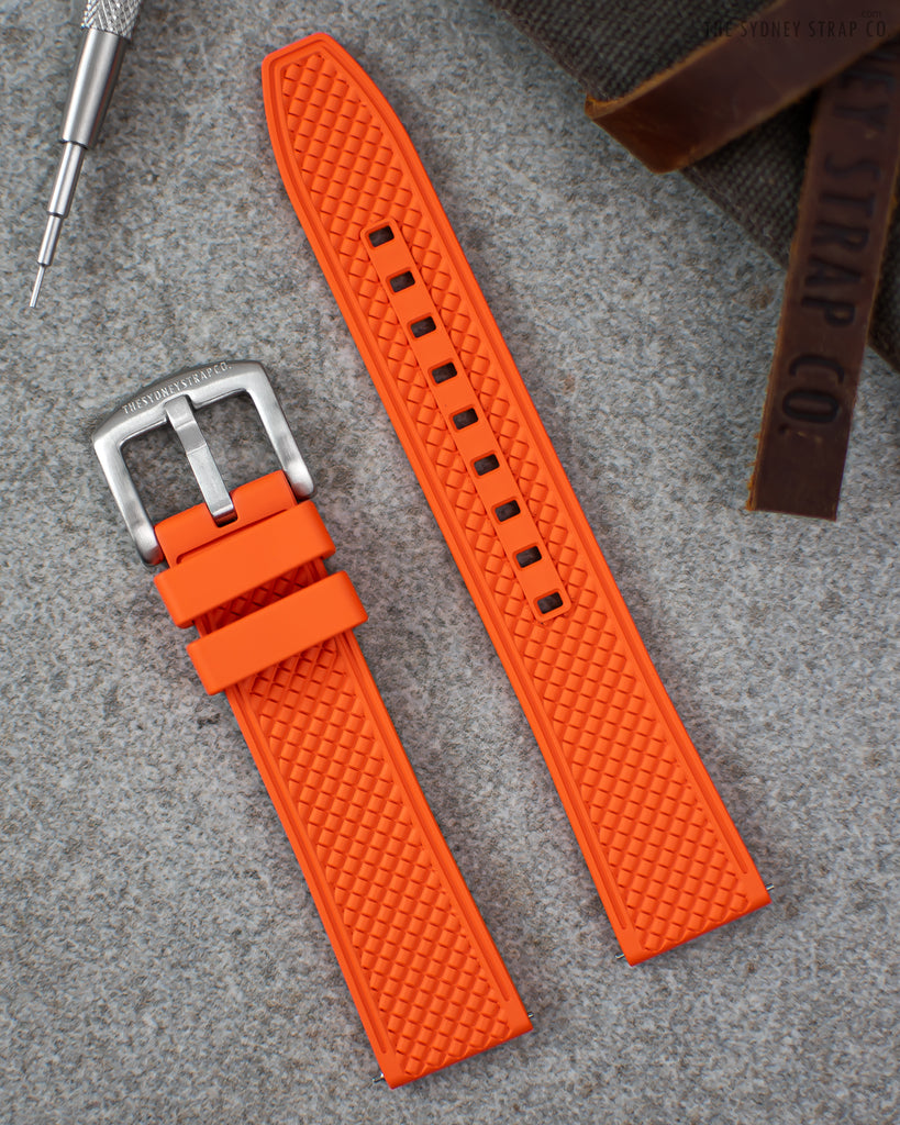 22mm orange discount rubber watch band