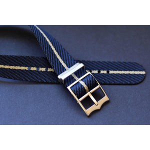 SINGLE PASS-NAVY & BEIGE - The Sydney Strap Co.